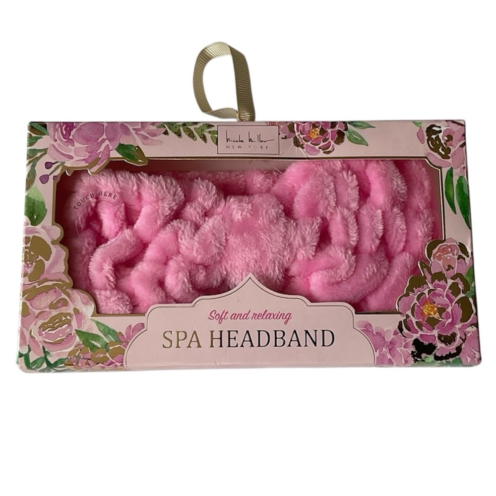 NICOLE MILLER New York SPA HEADBAND Plush Pink Soft and Relaxing Makeup Headband